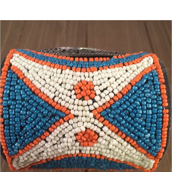 🌵 Southwestern Beaded Adjustable Cuff Bracelet EUC - Picture 7 of 8